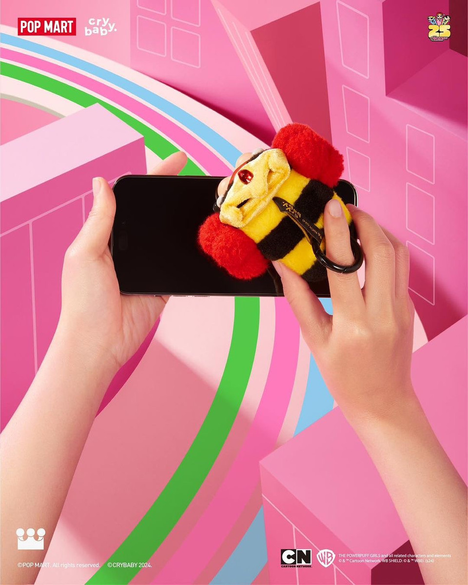 ぬいぐるみ The Powerpuff Girls Vinyl Figure Plush Pop Mart x Powerpuff Girls x CRYBABY: Vinyl Face Plush Bag