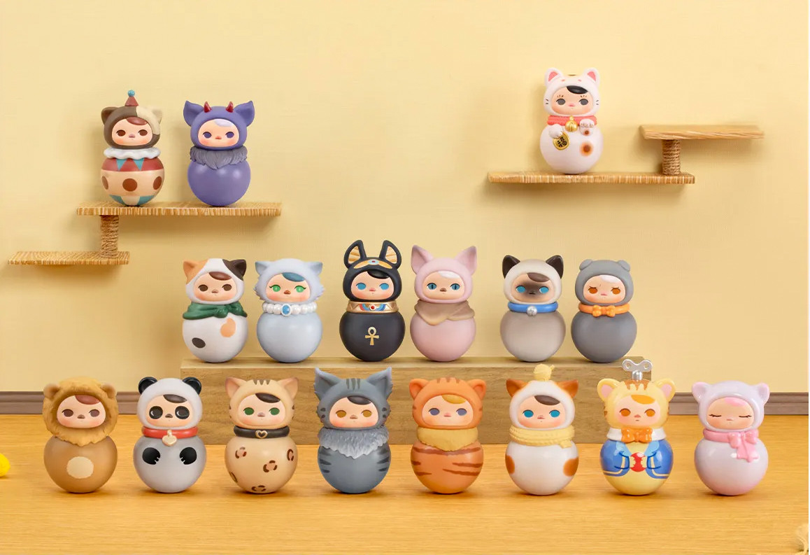 Roly-Poly Kitty 6体セット Pucky Roly-Poly Kitty Series Blind Box - myplasticheart