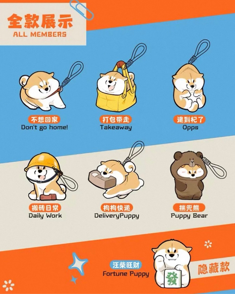 くまちゃ　ぺージ A Chai Wolfberry Puppy Crossing Keychain Blind Box - myplasticheart