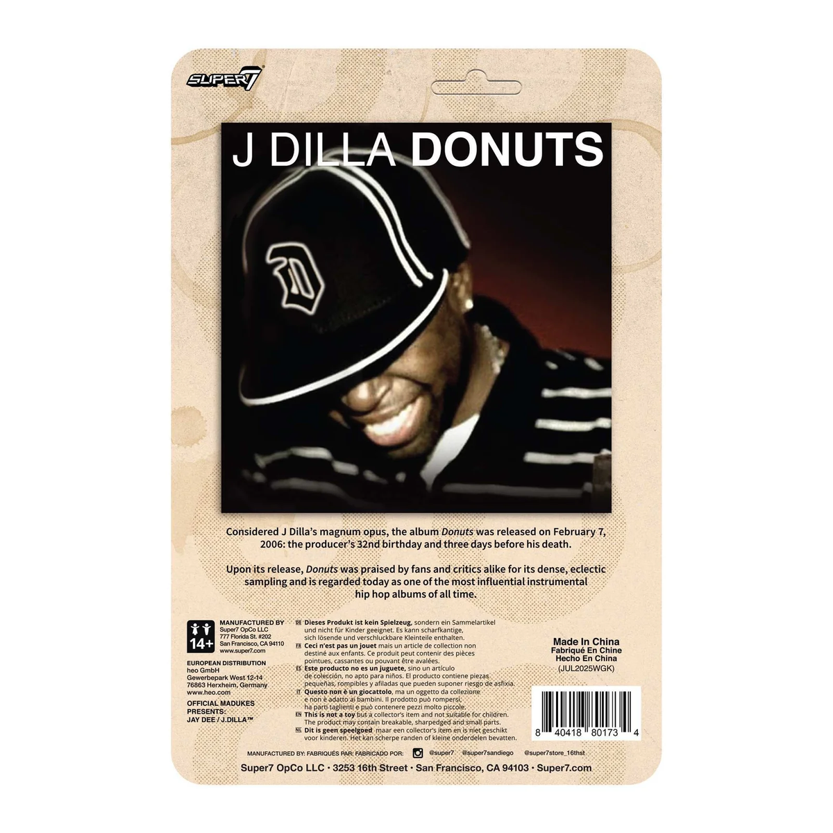 J Dilla ReAction Figures Wave 2 Donuts Album Cover - myplasticheart