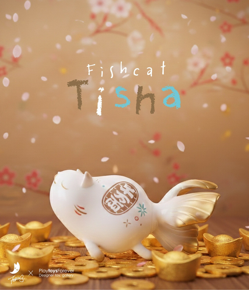 ソフビ Fishcat Tisha（ピンクサンセット） Fishcat Tisha Starry Night BITTER by Terry Tsai