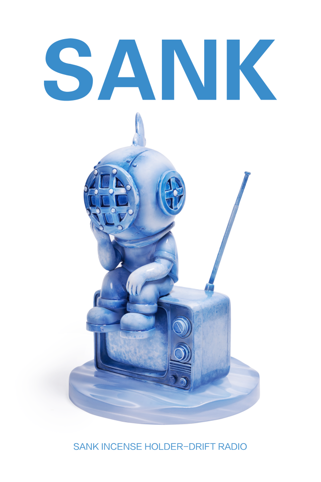 SANK Incense Holder Drift Radio China Blue by Sank Toys PRE-ORDER