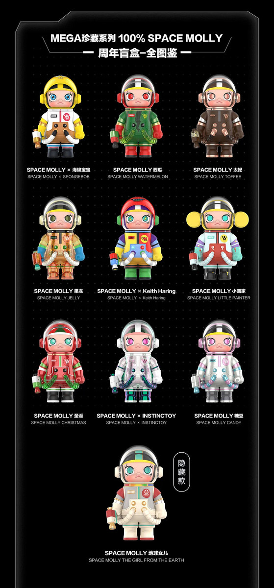 100% Mega Space Molly Series Blind Box by Kenny Wong - myplasticheart