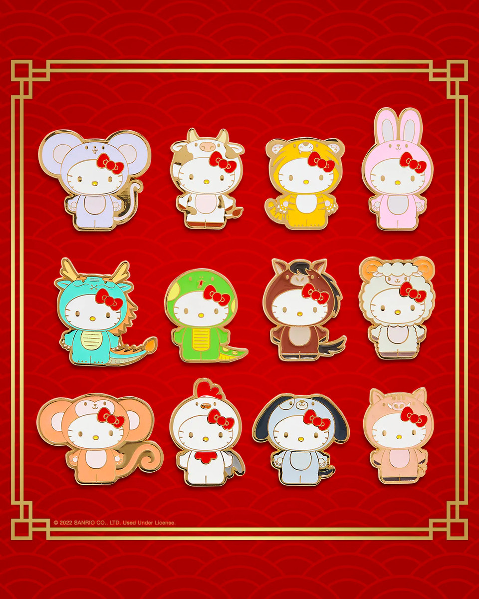 Hello Kitty Chinese Zodiac Enamel Pin Series Window Box - myplasticheart