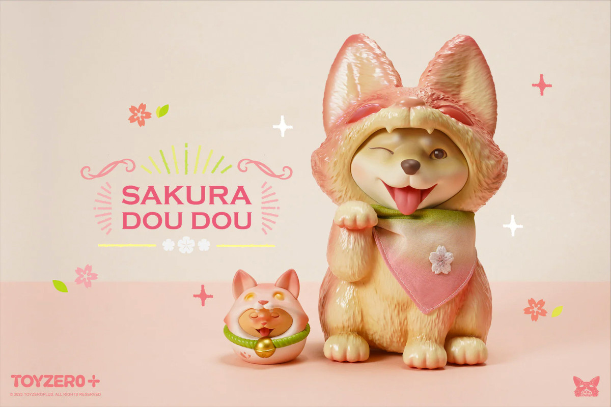 TOYZERO+ DARUMA 桜 招き犬 フィギュア Lucky Dog Dou Dou Sakura x Dou Dou Daruma Sakura by Dog Together
