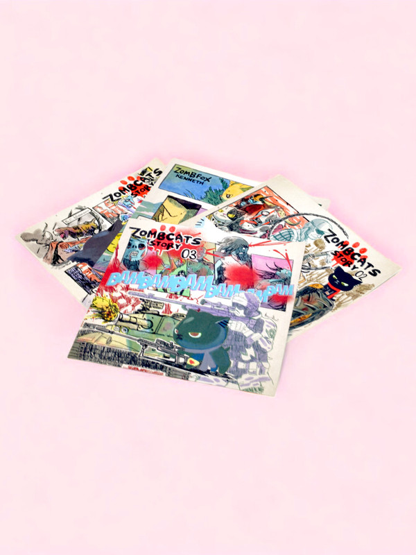 Zombcat Postcard 4 Pack #1