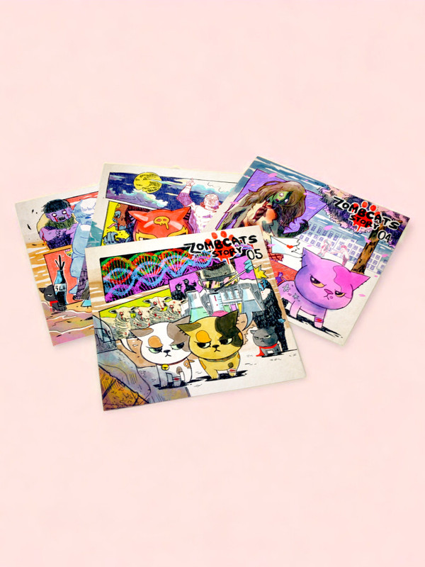 Zombcat Postcard 4 Pack #2
