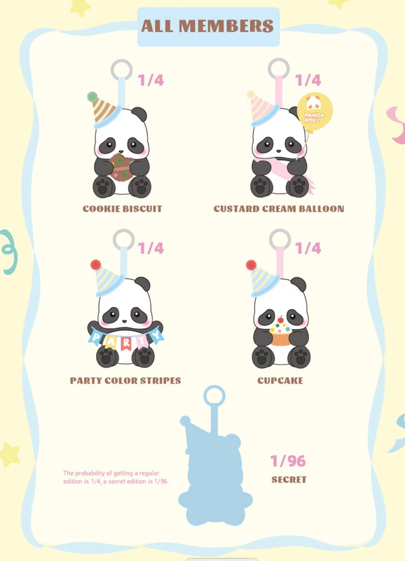 Panda Roll Party Plush Keychain Blind Box