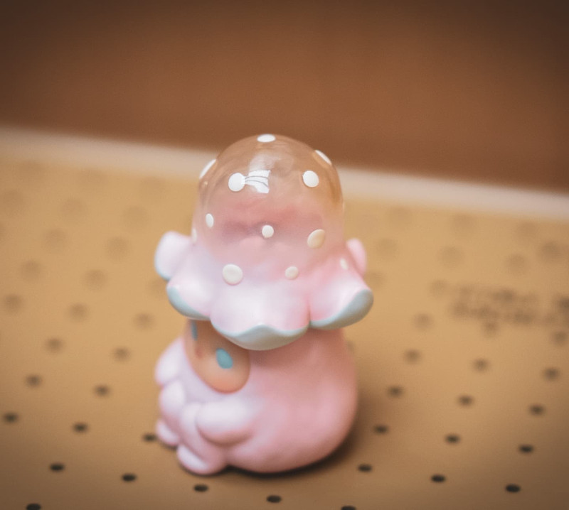 Mushroom Beanie Tall Pink Hat by Pucky