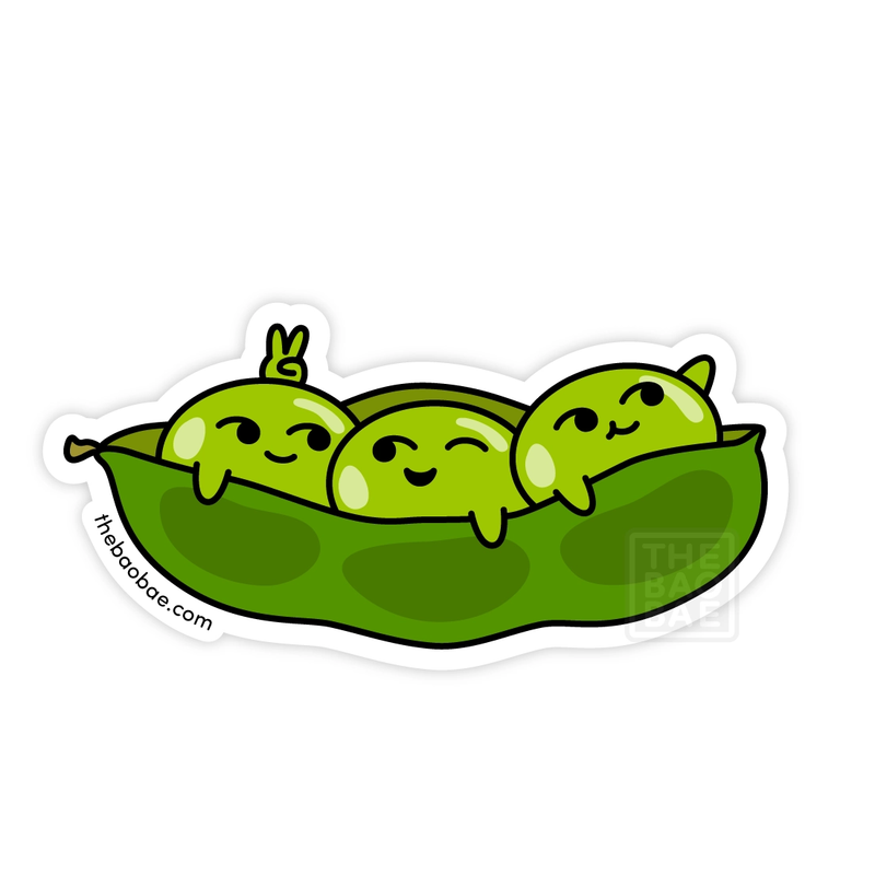 Edamame Soybeans Peas in A Pod Sticker