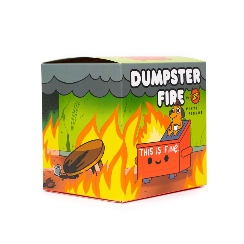 "This is Fine" Dumpster Fire Vinyl Figure by KC Green X 100% Soft