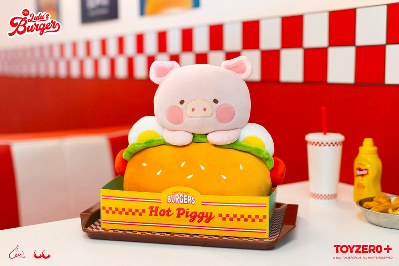 LuLu The Piggy Burger Hot Dog Cushion