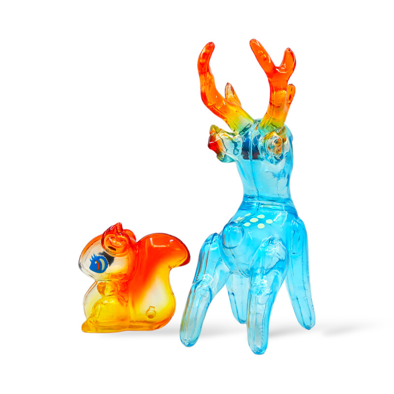 Forest Friends Deer and Squirrel Bright Blue Clear by Genkosha