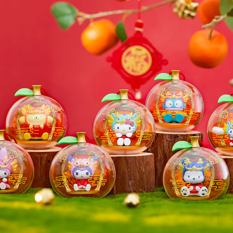 BANDAI Happy Lucky Polon 6本セット Sanrio Lucky Orange Royal Guard Blind Box - myplasticheart