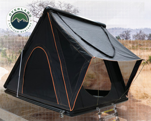 Roof Top Tent Mamba 2 Side Load Aluminum Black Shell Grey Body Overland Vehicle Systems