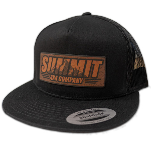 Summit 4x4 Co. Leather Patch Flat Bill Hat - Yupoong 6006