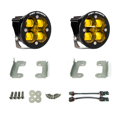 Baja Designs Fog Lights Squadron-R SAE Amber LED Wrangler JK Fog Pocket Kit Baja Design