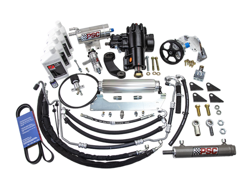 PSC Motorsports Cylinder Assist Steering Kit Weld On 6.75 AFM Axle 1.375 Tie Rod PSC Steering