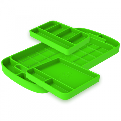 S&B Filters Tool Tray Silicone 3 Piece Set Color Lime Green