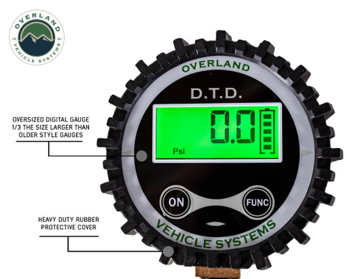 Overland Vehicle Systems Digital Tire Deflator with Valve Kit & Storage Bag