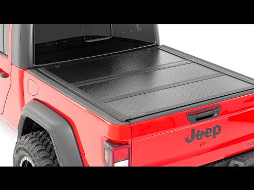 Rough Country Jeep Low Profile Hard Tri-Fold Tonneau Cover 20 Gladiator 5 Foot Bed