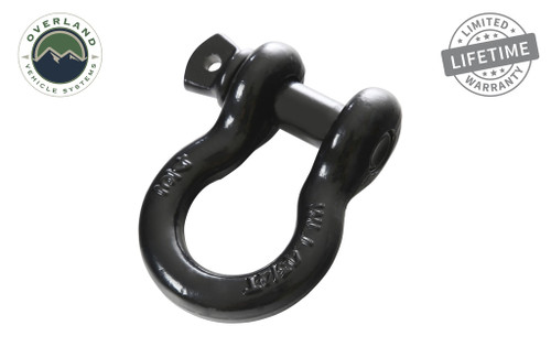 Overland Vehicle Systems Recovery Shackle 3/4 Inch 4.75 Ton Steel Gloss Black Overland Vehicle Systems