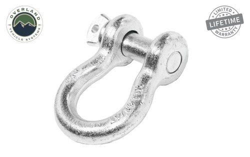 Overland Vehicle Systems Recovery Shackle 3/4 Inch 4.75 Ton Steel Zinc Overland Vehicle Systems
