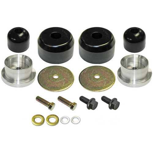 Rock Jock Bump Stop Kit Rear Includes Polyurethane Bump Stops Aluminum Spacers Hardware