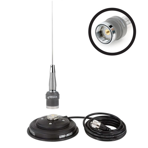 Rugged Radios VHF 1/2 Wave No Ground Plane (NGP) Antenna Kit with Magnetic Mount