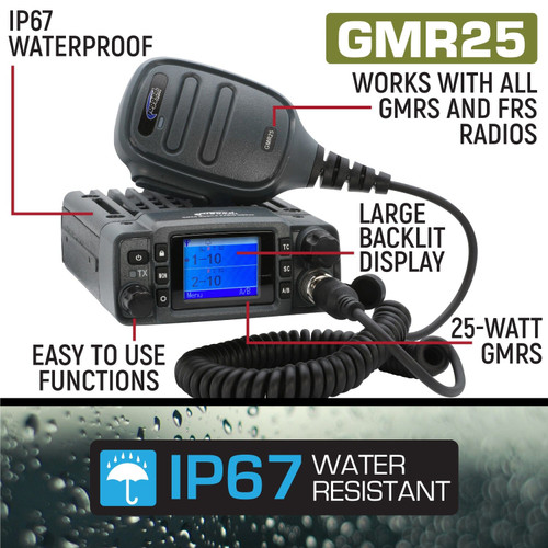 Rugged Radios Rugged GMR25 Waterproof GMRS Mobile Radio