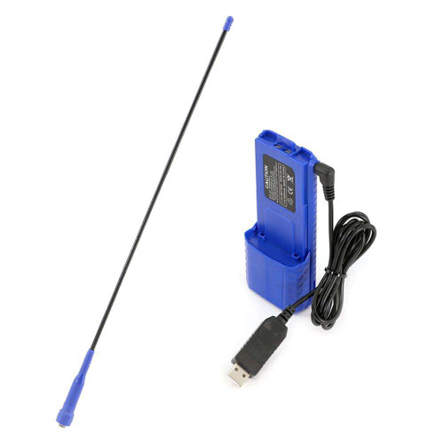 Rugged Radios GO FURTHER BUNDLE - Long Range Antenna, XL Battery, and USB Charging Cable