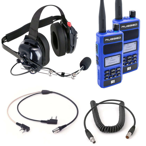 Rugged Radios Bundle - DUAL RADIO Spotter Headset Kit with H60 Headset and Rugged R1 Handheld Radios