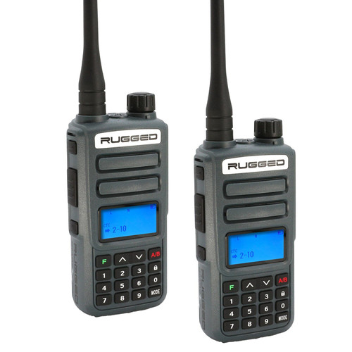 Rugged Radios 2 PACK - Rugged GMR2 PLUS GMRS and FRS Two Way Handheld Radios - Grey