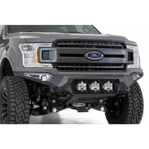 Addictive Desert Designs Bomber Front Bumper with Baja Designs LP6 Mounts and Dually Mounts
