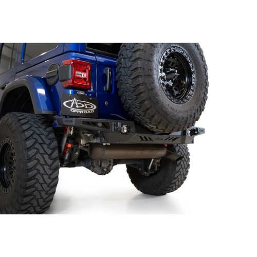 Addictive Desert Designs Stealth Fighter Rear Bumper with D-Ring Mounts and Mounts for 2 Cube Lights - Black