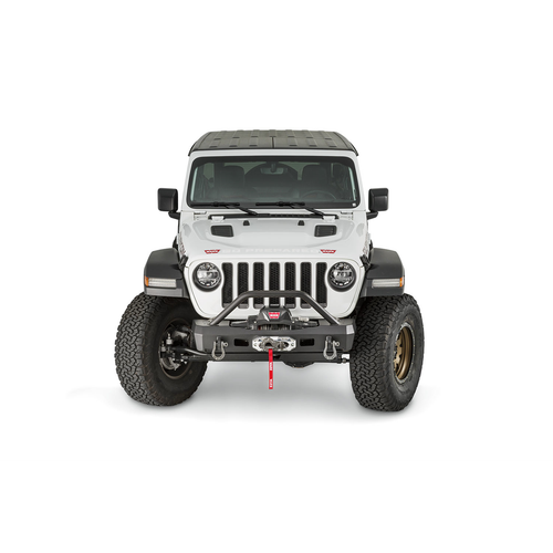 Warn Winch Elite Stubby Bumper with Tubular Grille Guard for Jeep JL