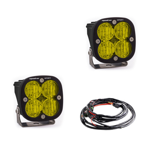 Baja Designs LED Light Pods Amber Lens Wide Cornering Pair Squadron Sport