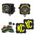 KC HiLiTES FLEX ERA 1 LED 2-Light Kit with Rear Ext Wiring Harness and Spread Beam Pattern