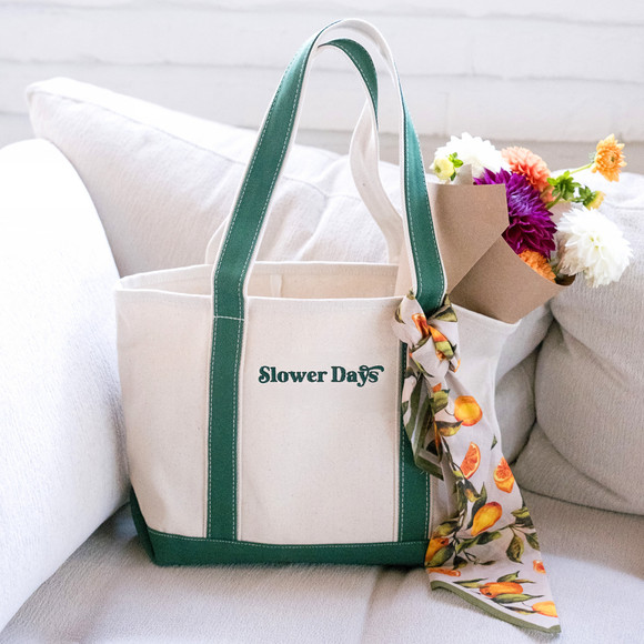 Slower Days Logo Tote Bag