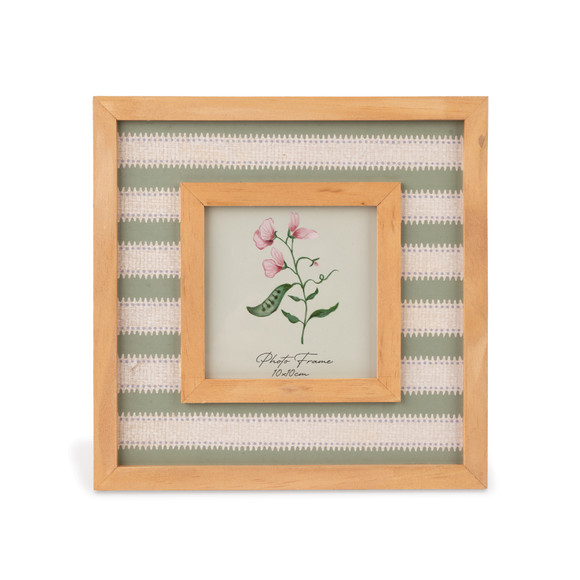 Cottage Bloom Striped Square Photo Frame