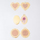 Set of three open magnetic bookmarks showing heart, oval, and circular locket designs with vintage gold filigree.