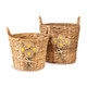 Cottage Bloom Round Baskets With Floral Accent S/2