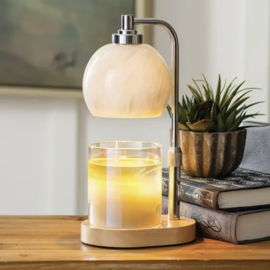 Swirl Blown Glass Candle Warmer Lamp