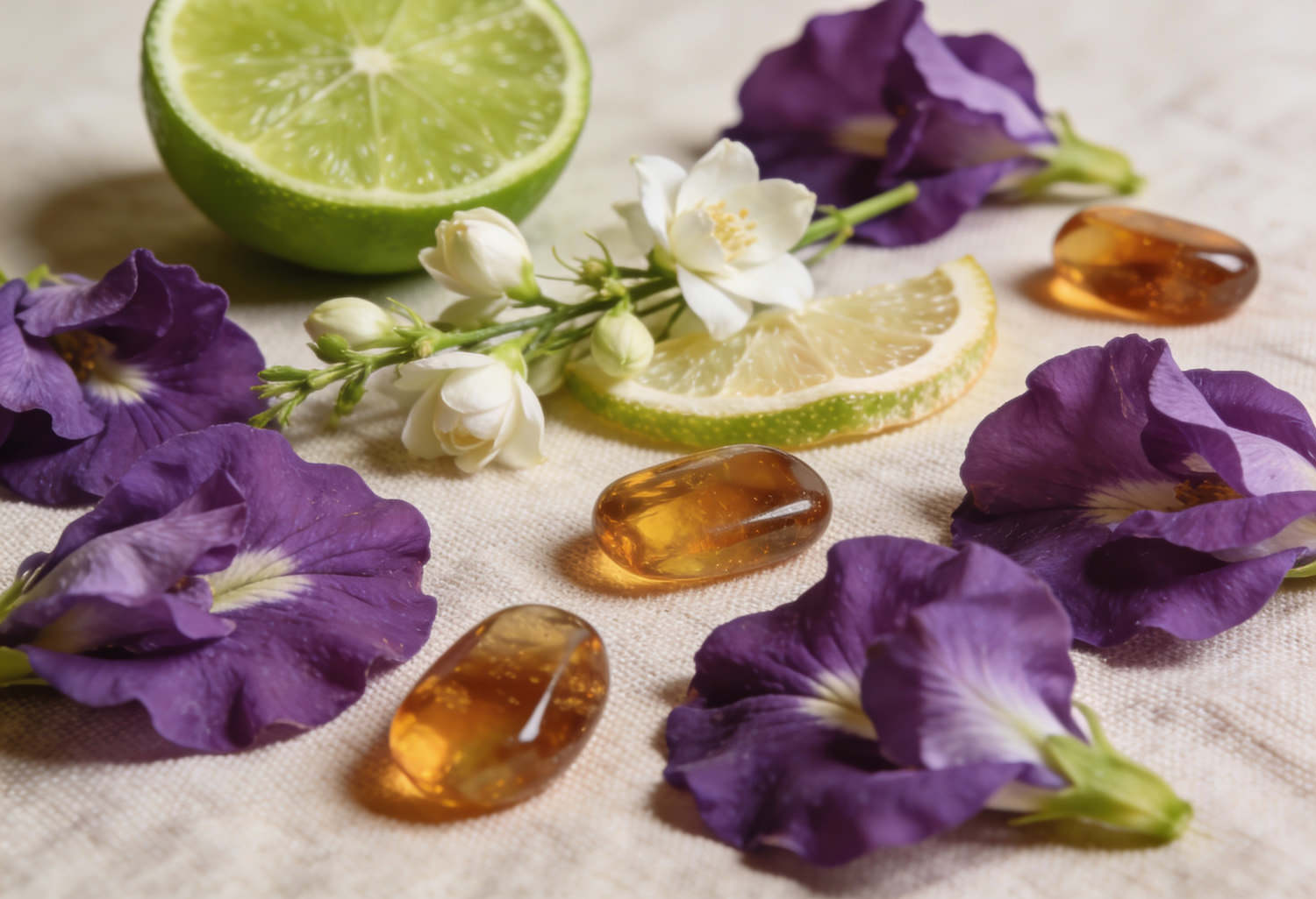 Shop our Violet Sunrise fragrance: a blend of lavender, citrus and amber.