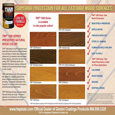 TWP color chart for 1500 series