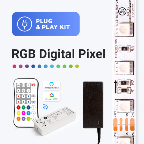RGB Digital Pixel Plug and Play LED Strip Light Kit