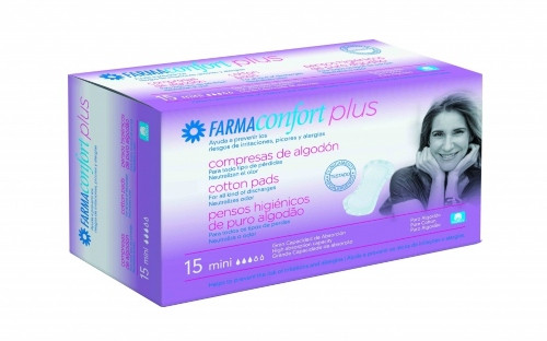 Compresas para todo tipo de pérdidas farmaconfort plus, mini 15 U Compresas para todo tipo de pérdidas farmaconfort plus, mini 15 U