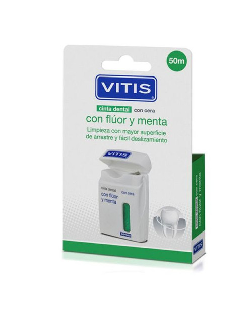 VITIS Cinta Dental con Flúor y Menta 50 m
