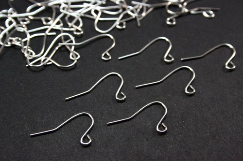 24 pcs Earring Hooks - Silver Plated - Lead Free and Nickel Free - French hook - includes plastic earnuts