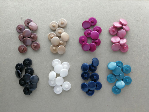 12 pcs Acrylic Shank Buttons - subtle pearl effect - 13mm - 1/2 inch diameter